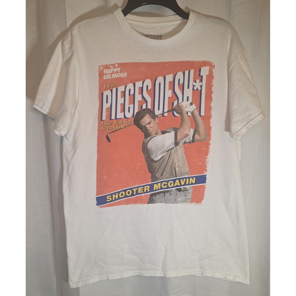 American Classics White "Shooter McGavin" Graphic Print T-Shirt Mens Size Medium